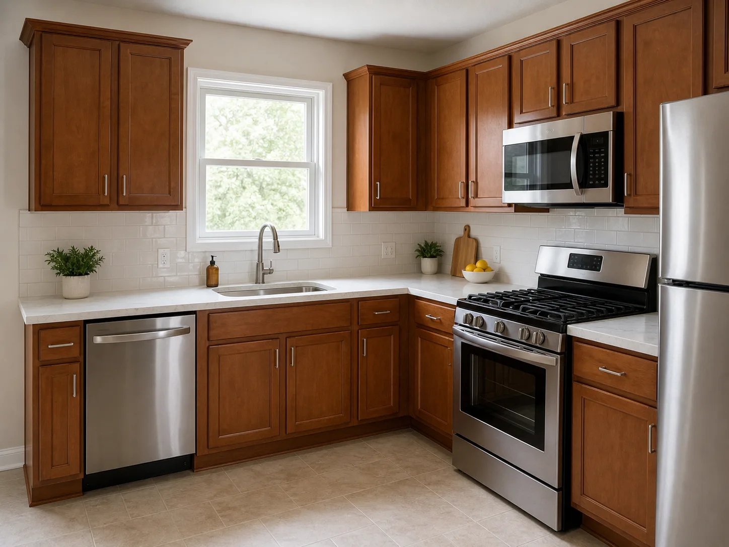 Original kitchen before cabinet color preview.